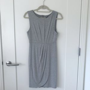 Gray Ruched Stretch Sleeveless Sheath Dress